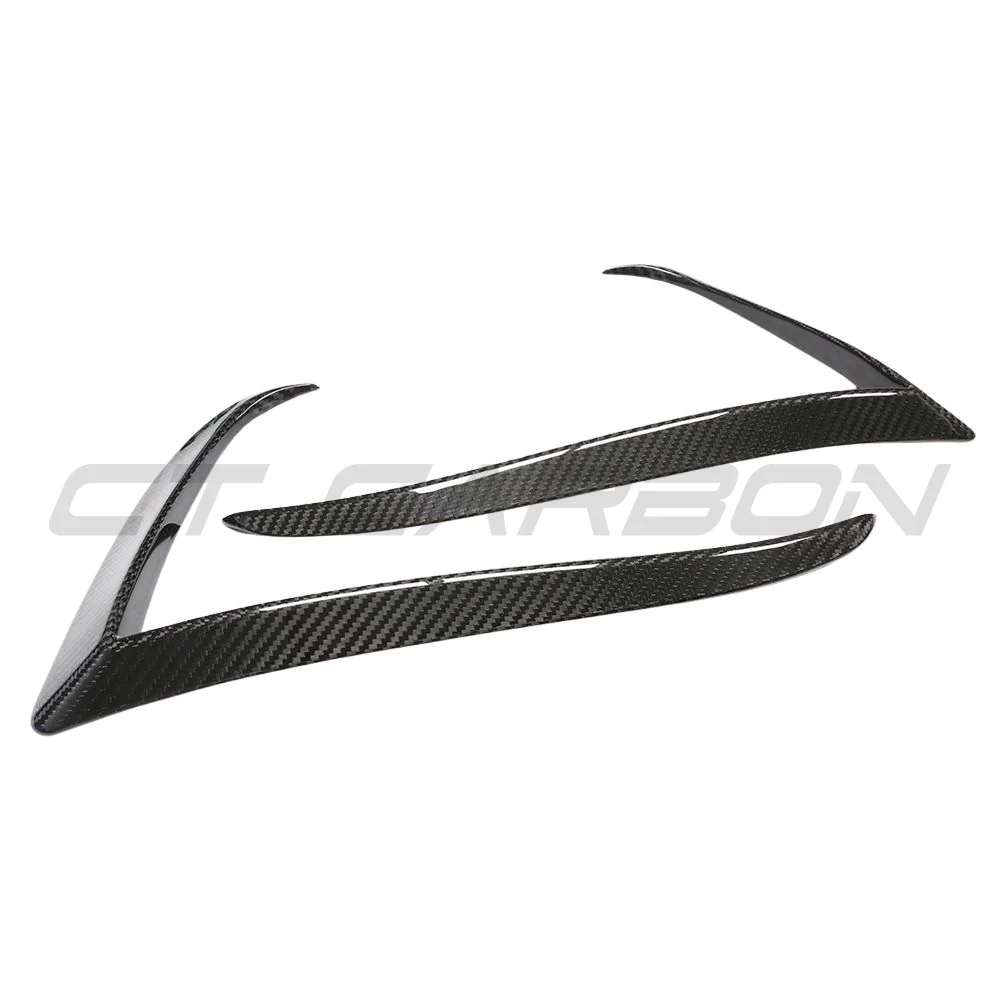 TESLA MODEL S 2021+ CARBON FIBRE FRONT BUMPER CANARDS-Accessories-CT CARBON-CT Carbon - High-quality carbon fiber and gloss black aerodynamic parts for premium sports and luxury vehicles.