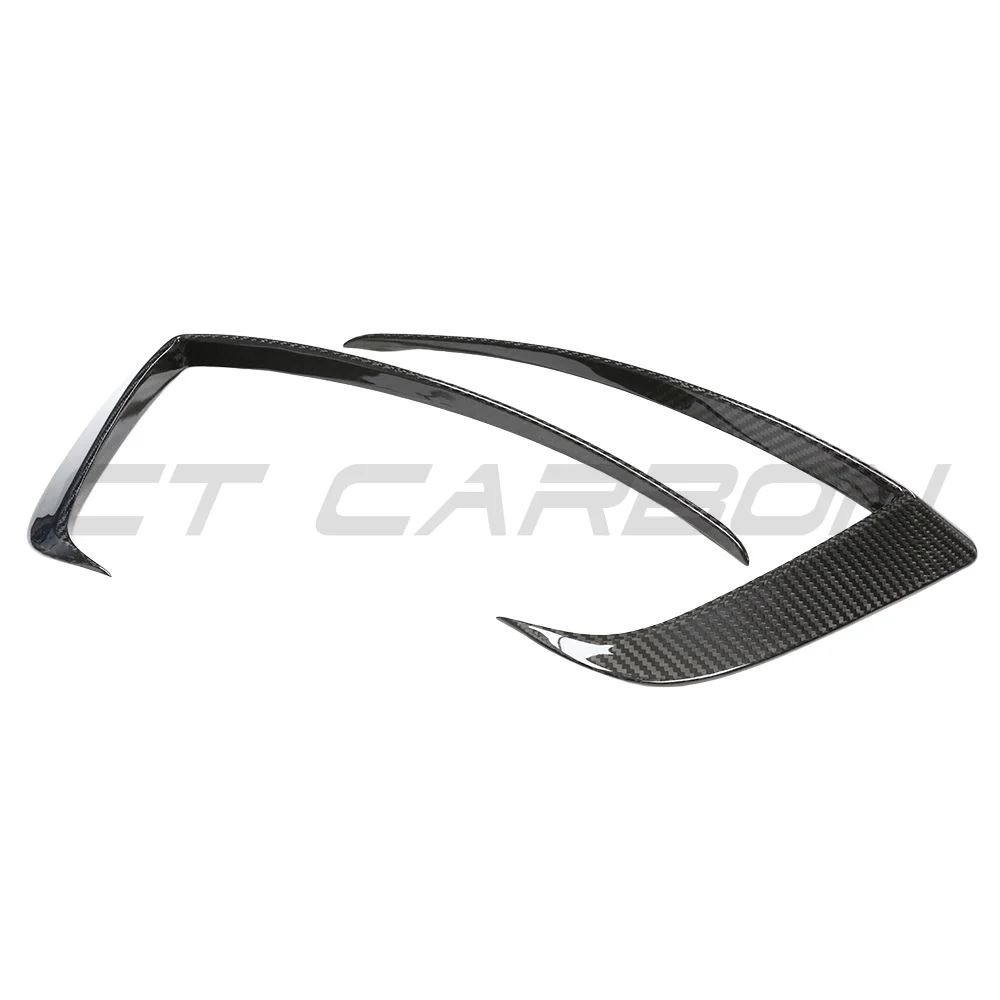 TESLA MODEL S 2021+ CARBON FIBRE FRONT BUMPER CANARDS-Accessories-CT CARBON-CT Carbon - High-quality carbon fiber and gloss black aerodynamic parts for premium sports and luxury vehicles.