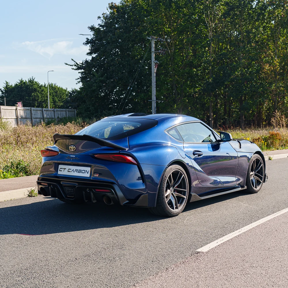 TOYOTA SUPRA 2019+ A90 FULL CARBON FIBRE KIT - V2-Kit-CT CARBON-CT Carbon - High-quality carbon fiber and gloss black aerodynamic parts for premium sports and luxury vehicles.
