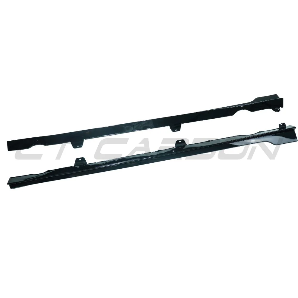 VOLKSWAGEN GOLF GTI/GTD MK7/7.5 2014-2020 GLOSS BLACK SIDE SKIRTS - TC STYLE-Side Skirts-BLAK BY CT-CT Carbon - High-quality carbon fiber and gloss black aerodynamic parts for premium sports and luxury vehicles.