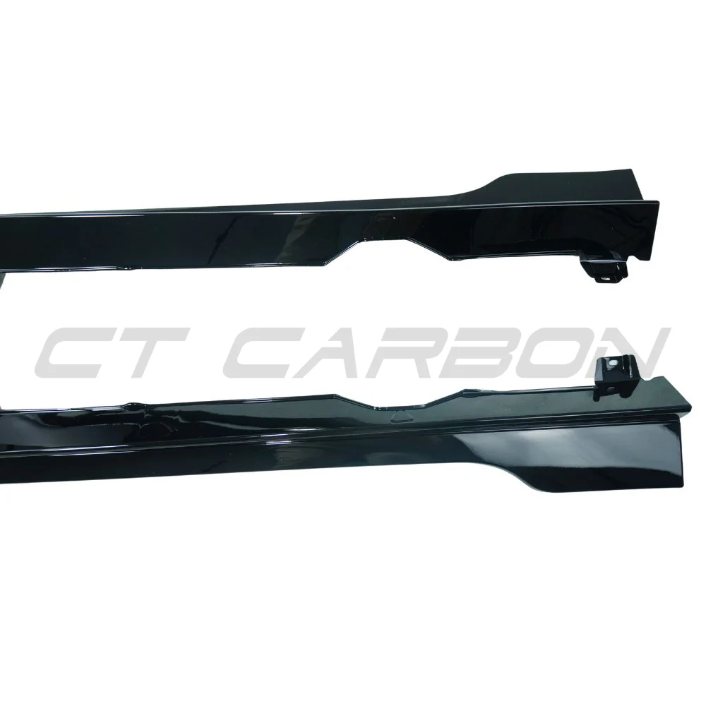 VOLKSWAGEN GOLF GTI/GTD MK7/7.5 2014-2020 GLOSS BLACK SIDE SKIRTS - TC STYLE-Side Skirts-BLAK BY CT-CT Carbon - High-quality carbon fiber and gloss black aerodynamic parts for premium sports and luxury vehicles.