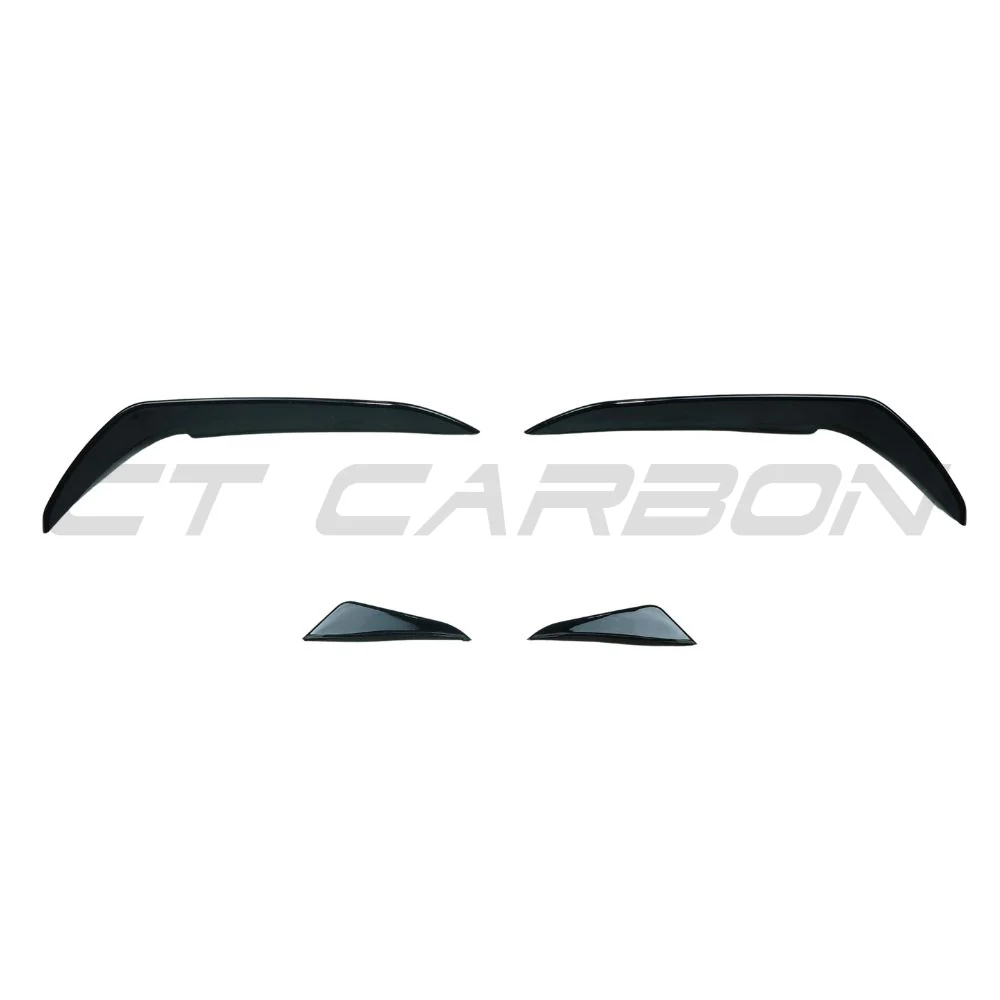 VOLKSWAGEN GOLF GTI/GTD MK7.5 2017-2020 GLOSS BLACK FRONT BUMPER CANARDS-Accessories-BLAK BY CT-CT Carbon - High-quality carbon fiber and gloss black aerodynamic parts for premium sports and luxury vehicles.