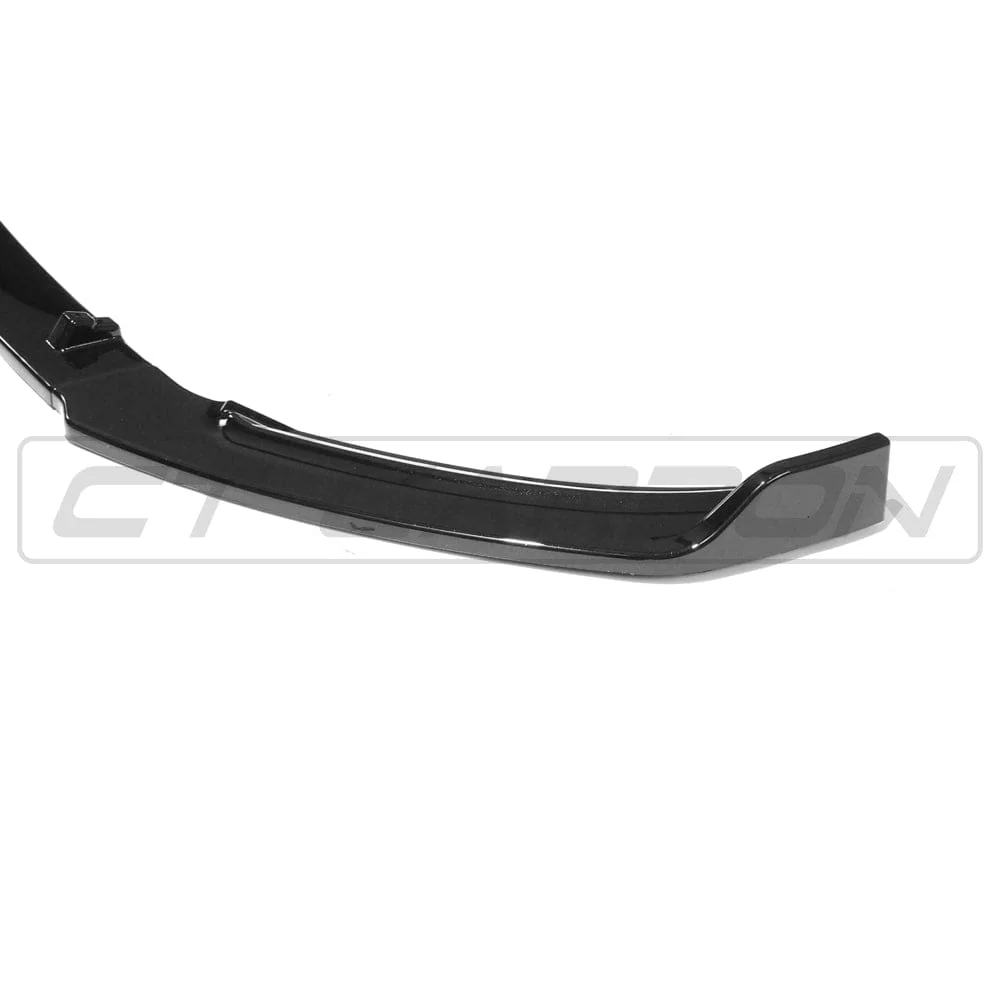 VOLKSWAGEN POLO MK6 2017-2020 GLOSS BLACK SPLITTER-Splitter-BLAK BY CT-CT Carbon - High-quality carbon fiber and gloss black aerodynamic parts for premium sports and luxury vehicles.
