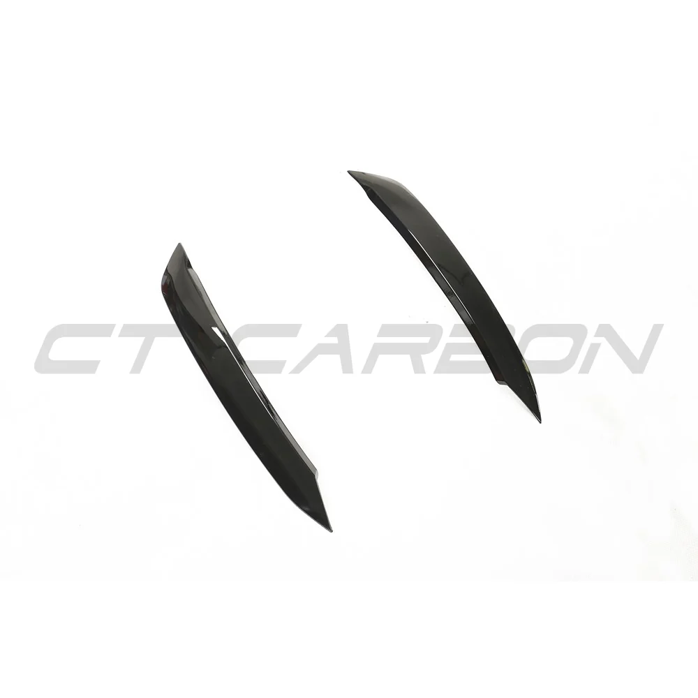 VOLKSWAGEN POLO MK6 GLOSS BLACK HEADLIGHT EYEBROWS-Accessories-BLAK BY CT-CT Carbon - High-quality carbon fiber and gloss black aerodynamic parts for premium sports and luxury vehicles.