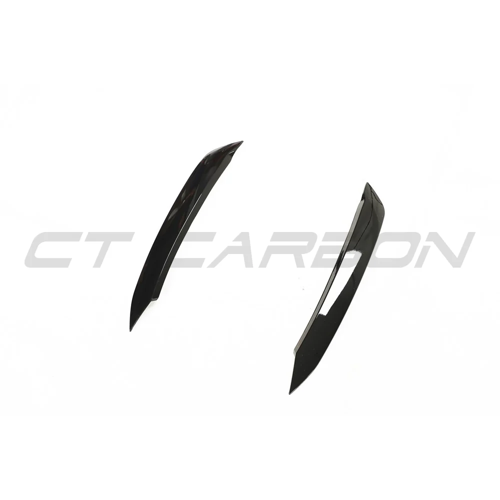 VOLKSWAGEN POLO MK6 GLOSS BLACK HEADLIGHT EYEBROWS-Accessories-BLAK BY CT-CT Carbon - High-quality carbon fiber and gloss black aerodynamic parts for premium sports and luxury vehicles.
