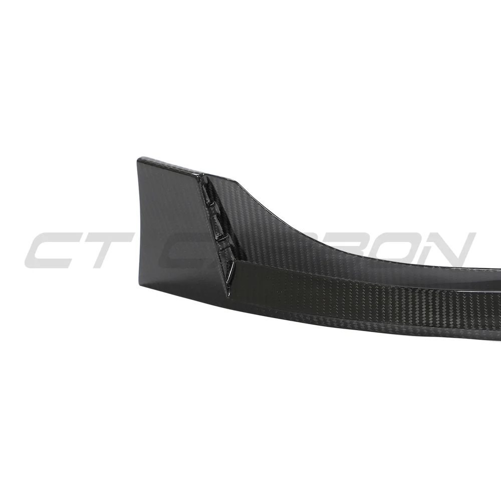 VW GOLF MK8 GTI CARBON FIBRE FRONT SPLITTER - V2-Splitter-CT CARBON-CT Carbon - High-quality carbon fiber and gloss black aerodynamic parts for premium sports and luxury vehicles.