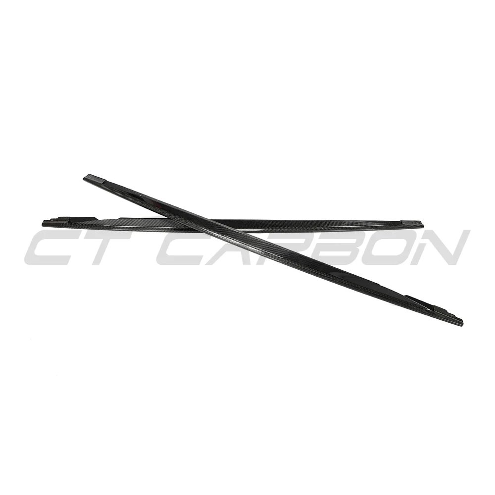 VW GOLF MK8 2020+ R CARBON FIBRE SIDE SKIRTS - V2-Side Skirts-CT CARBON-CT Carbon - High-quality carbon fiber and gloss black aerodynamic parts for premium sports and luxury vehicles.